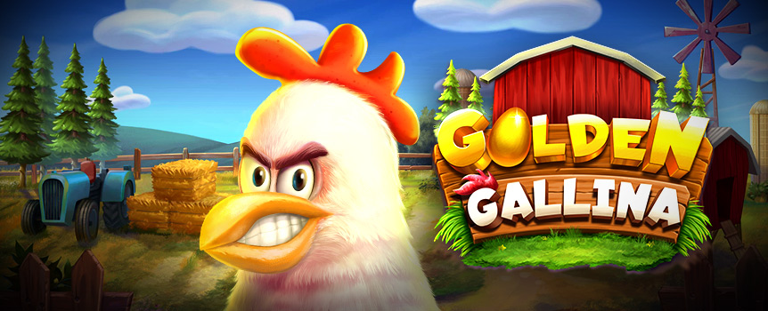 Crack the Golden Egg in this Chicken pokie and you’ll find Free Spins, Multipliers, Bonus Games, and huge Payouts inside! Play Golden Gallina today.